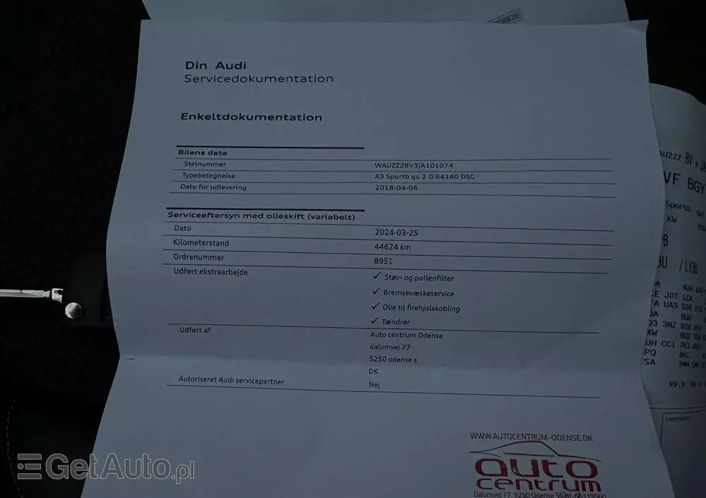 AUDI A3 2.0 TFSI Sportback quattro S tronic sport