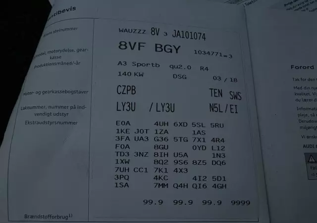 AUDI A3 2.0 TFSI Sportback quattro S tronic sport