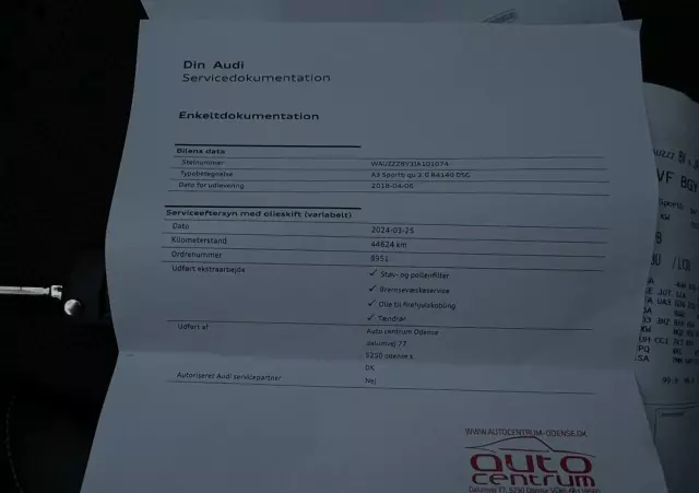 AUDI A3 2.0 TFSI Sportback quattro S tronic sport