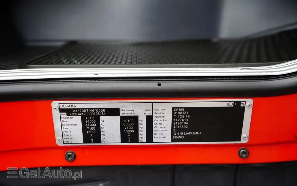 SCANIA G 410 / RETARDER / HYDRAULIKA / PEŁNY ADR / ALUFELGI / EURO 6 