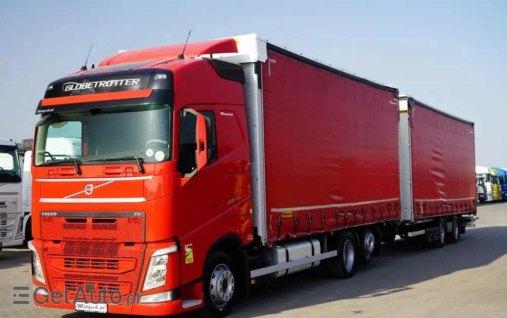 VOLVO FH 460 / ZESTAW TANDEM / 120 M3 / PRZEJAZDOWY / I-SAVE / KLIMA POSTOJOWA / OŚ PODNOSZONA SKRĘTNA / WIELTON / PLANDEKA ZBROJONA 