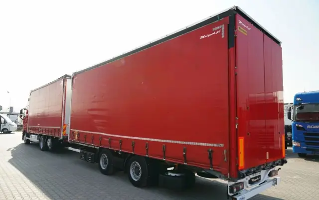 VOLVO FH 460 / ZESTAW TANDEM / 120 M3 / PRZEJAZDOWY / I-SAVE / KLIMA POSTOJOWA / OŚ PODNOSZONA SKRĘTNA / WIELTON / PLANDEKA ZBROJONA 