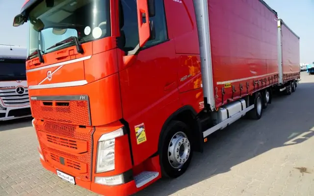 VOLVO FH 460 / ZESTAW TANDEM / 120 M3 / PRZEJAZDOWY / I-SAVE / KLIMA POSTOJOWA / OŚ PODNOSZONA SKRĘTNA / WIELTON / PLANDEKA ZBROJONA 