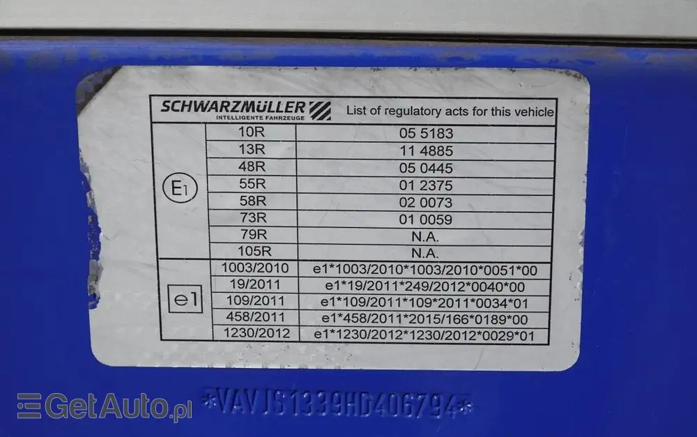 SCHWARZMULLER FIRANKA / OŚ PODNOSZONA / OSIE SAF / 