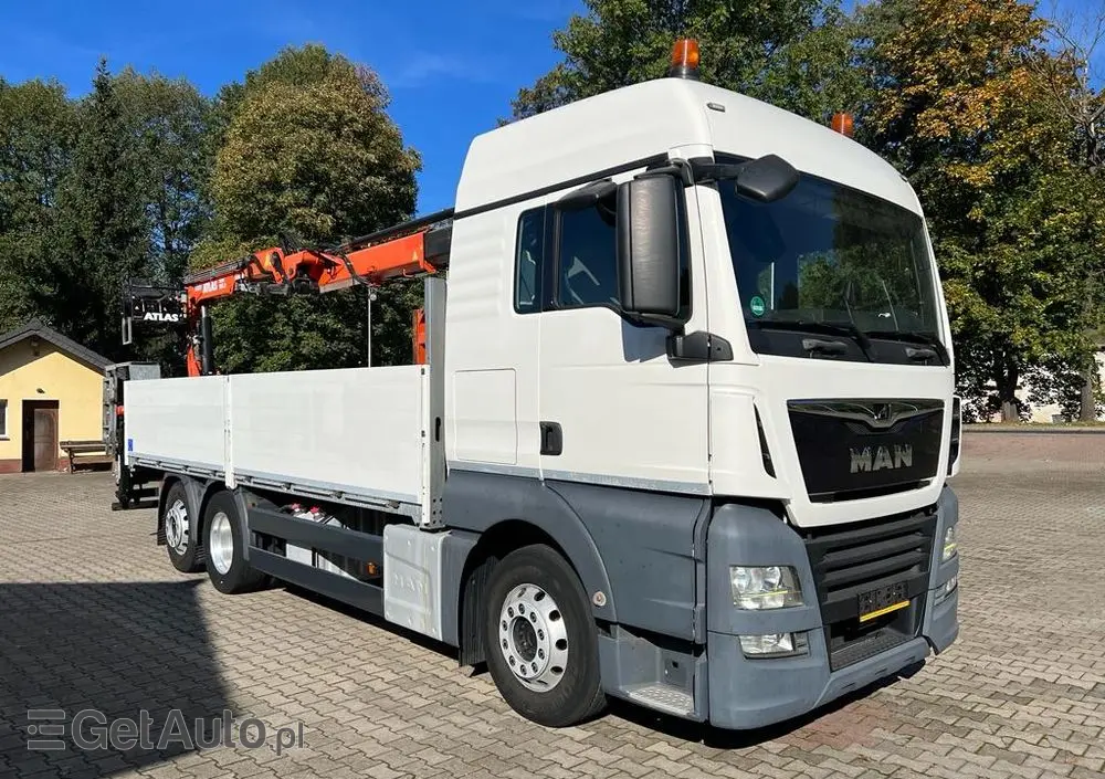 MAN 26.460 TGX skrzyniowy z HDS ATLAS 165.2, 518 t.km. 