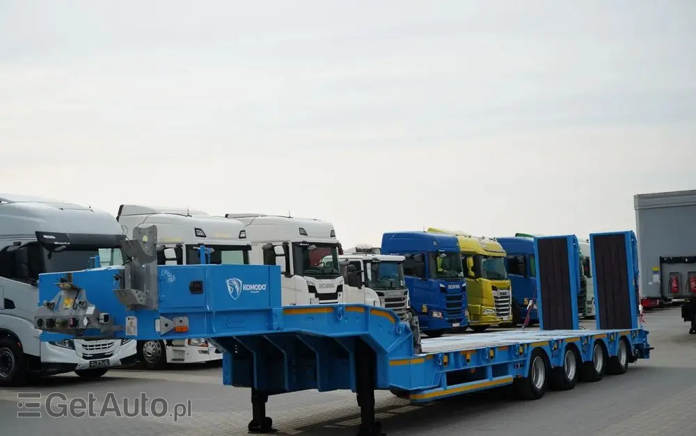 INNY KOMODO / KMD4 / NACZEPA LAWETA / NISKOPODWOZIE / OSIE SKRĘTNE / OŚ PODNOSZONA / NAJAZDY HYDRAULICZNE / 