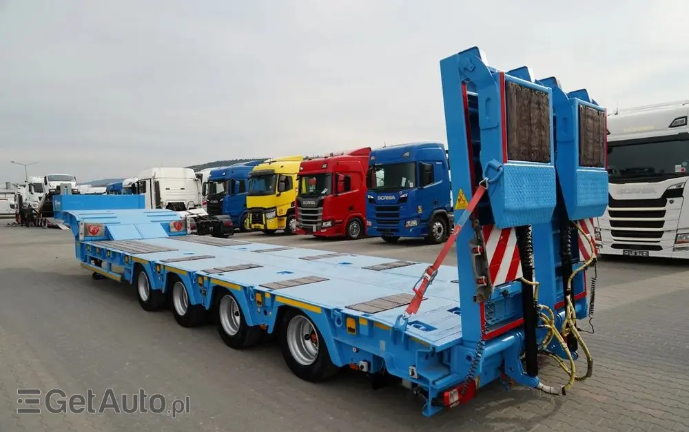 INNY KOMODO / KMD4 / NACZEPA LAWETA / NISKOPODWOZIE / OSIE SKRĘTNE / OŚ PODNOSZONA / NAJAZDY HYDRAULICZNE / 