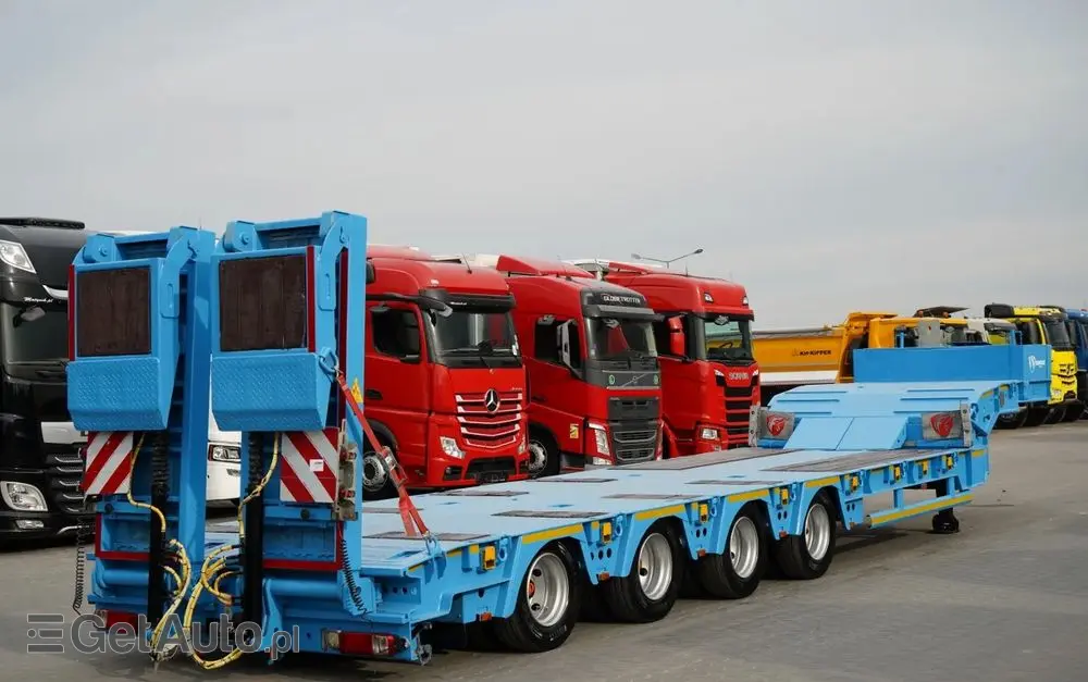 INNY KOMODO / KMD4 / NACZEPA LAWETA / NISKOPODWOZIE / OSIE SKRĘTNE / OŚ PODNOSZONA / NAJAZDY HYDRAULICZNE / 