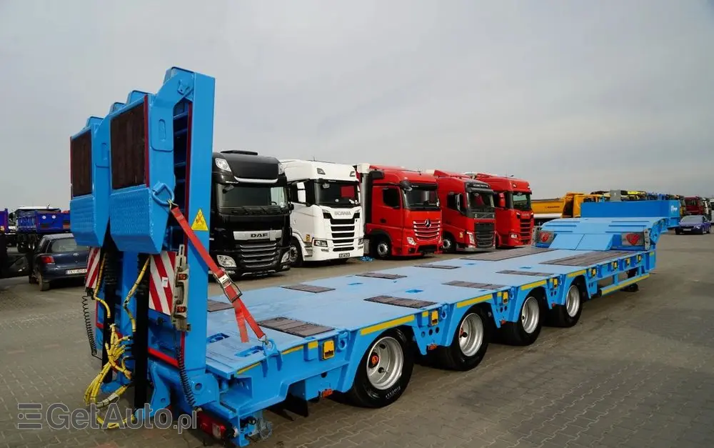 INNY KOMODO / KMD4 / NACZEPA LAWETA / NISKOPODWOZIE / OSIE SKRĘTNE / OŚ PODNOSZONA / NAJAZDY HYDRAULICZNE / 