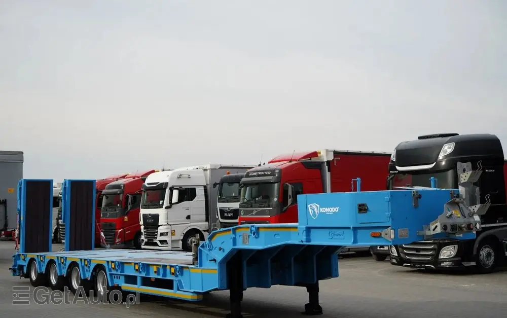 INNY KOMODO / KMD4 / NACZEPA LAWETA / NISKOPODWOZIE / OSIE SKRĘTNE / OŚ PODNOSZONA / NAJAZDY HYDRAULICZNE / 