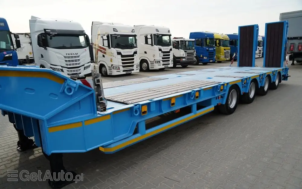 INNY KOMODO / KMD4 / NACZEPA LAWETA / NISKOPODWOZIE / OSIE SKRĘTNE / OŚ PODNOSZONA / NAJAZDY HYDRAULICZNE / 