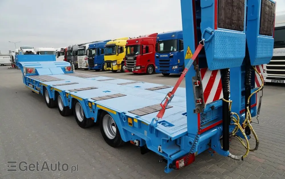 INNY KOMODO / KMD4 / NACZEPA LAWETA / NISKOPODWOZIE / OSIE SKRĘTNE / OŚ PODNOSZONA / NAJAZDY HYDRAULICZNE / 