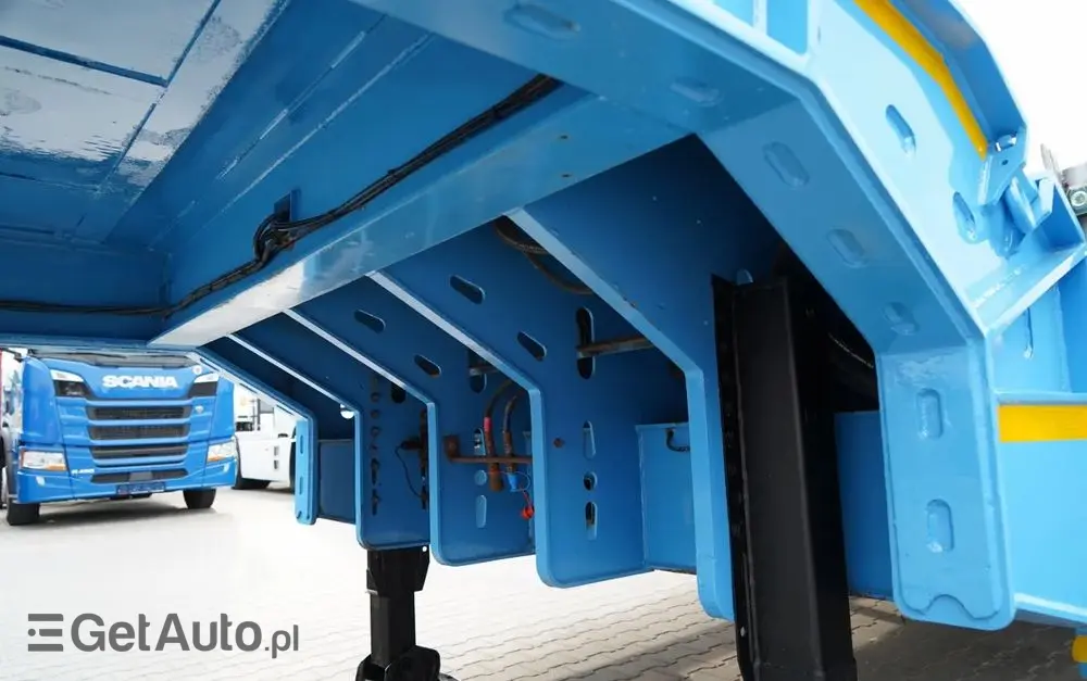 INNY KOMODO / KMD4 / NACZEPA LAWETA / NISKOPODWOZIE / OSIE SKRĘTNE / OŚ PODNOSZONA / NAJAZDY HYDRAULICZNE / 