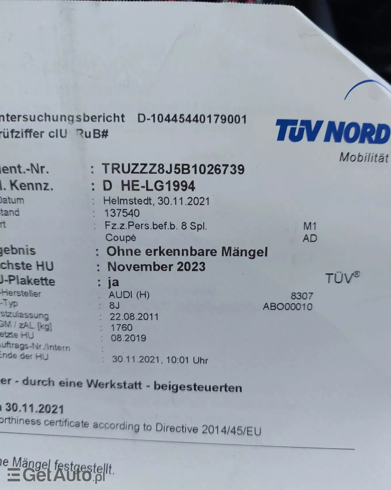 AUDI TT 2.0 TDI Quattro