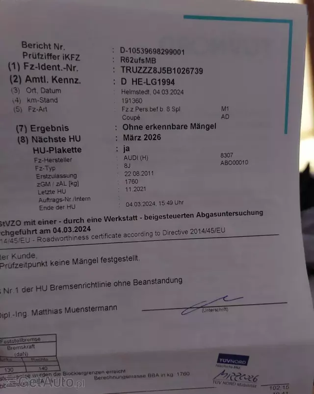 AUDI TT 2.0 TDI Quattro