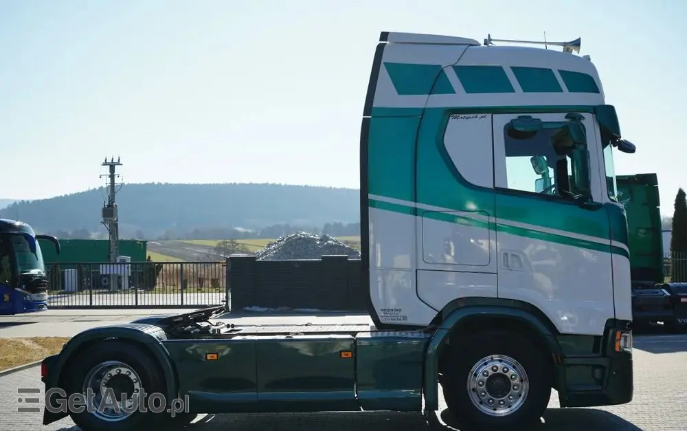 SCANIA S 500 / RETARDER / KLIMA POSTOJOWA / CAŁA NA PODUSZKACH /  ALUFELGI / SKÓRY / 