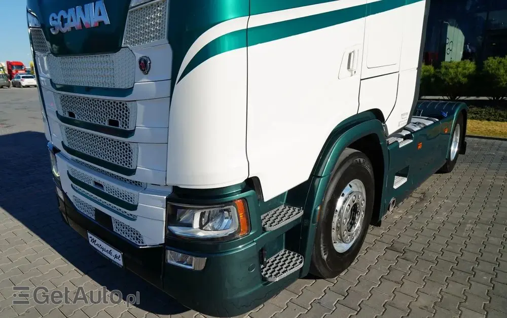 SCANIA S 500 / RETARDER / KLIMA POSTOJOWA / CAŁA NA PODUSZKACH /  ALUFELGI / SKÓRY / 
