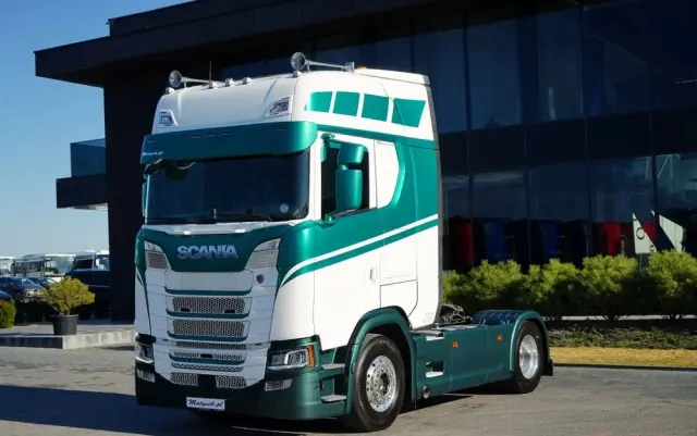 SCANIA S 500 / RETARDER / KLIMA POSTOJOWA / CAŁA NA PODUSZKACH /  ALUFELGI / SKÓRY / 