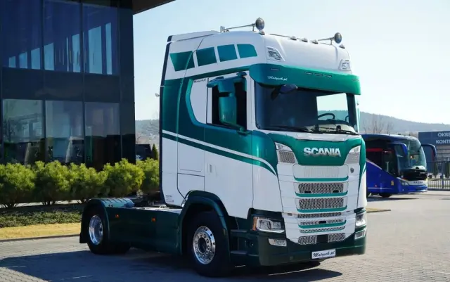 SCANIA S 500 / RETARDER / KLIMA POSTOJOWA / CAŁA NA PODUSZKACH /  ALUFELGI / SKÓRY / 