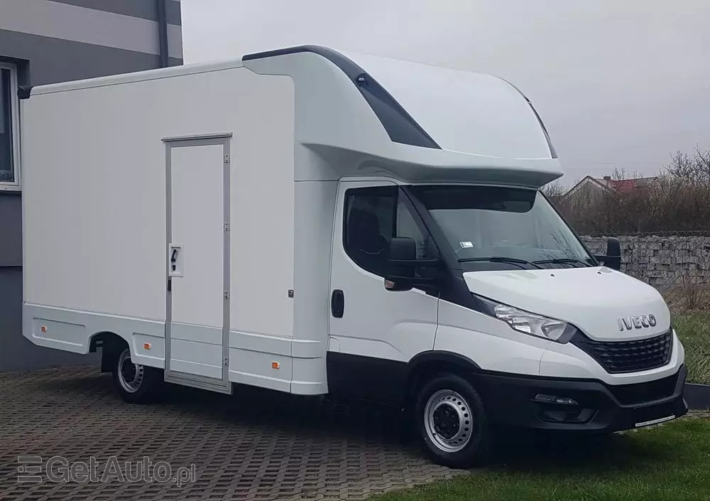 IVECO DAILY KONTENER NISKOPODŁOGOWY 4,43x2,23x2,42 SKLEP BAR FOODTRUCK KAMPER KLIMA 