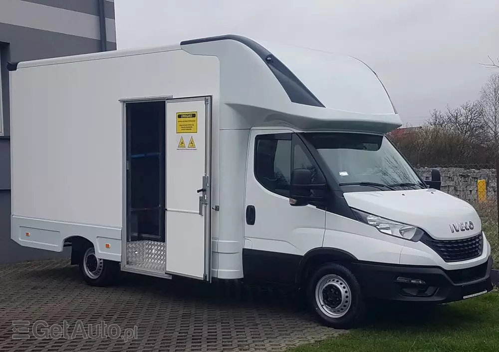 IVECO DAILY KONTENER NISKOPODŁOGOWY 4,43x2,23x2,42 SKLEP BAR FOODTRUCK KAMPER KLIMA 