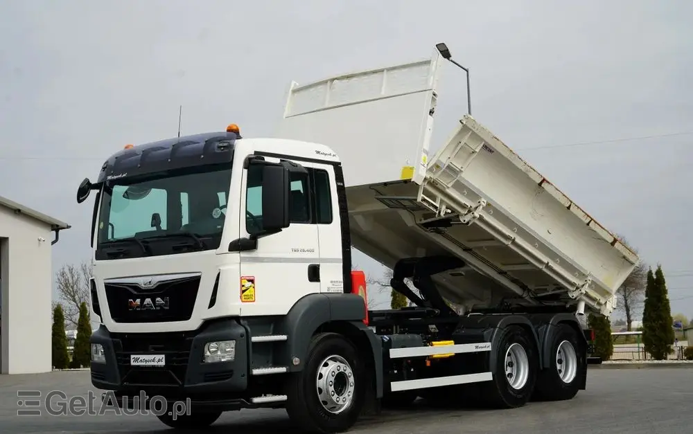 MAN TGS 26.400 / 6X4 / 2 STRONNA WYWROTKA / HYDROBURTA / AUTOMAT / EURO 6 