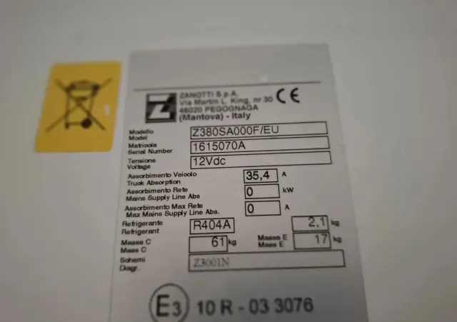 IVECO 72C17  3,0 170KM bez adblue euro 5 Zanotti Z380  6,1m 12 palet dł -20+20 ładowność 3460kg 