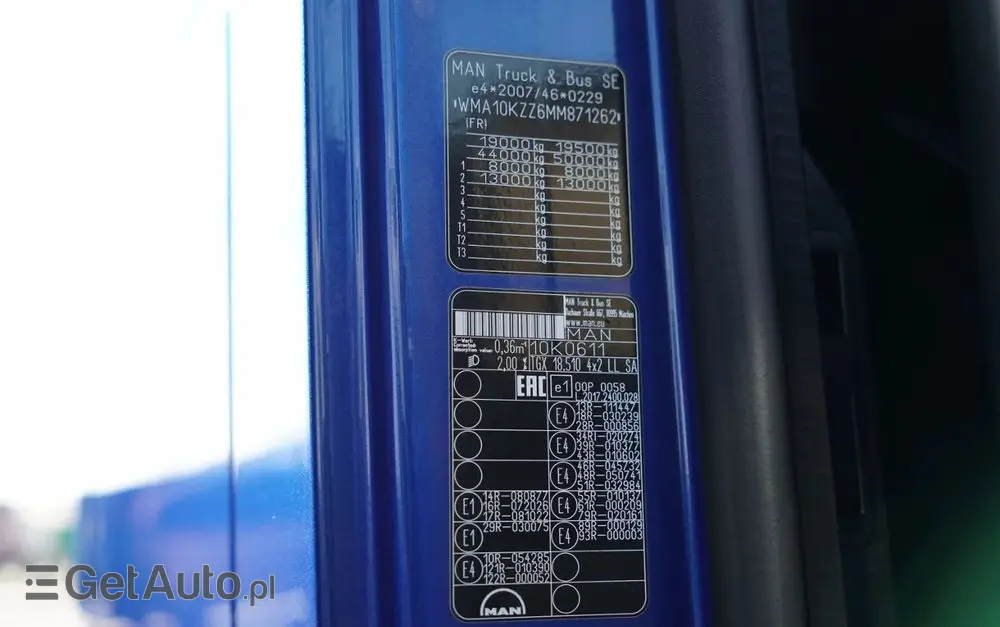 MAN TGX 18.510 / GM / HYDRAULIKA / RETARDER / CAŁY NAPODUSZKACH / NAVI / OPONY 100 % 