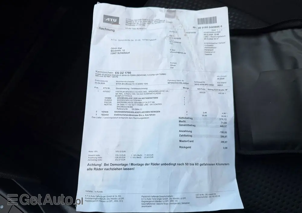 FORD Focus 1.0 EcoBoost ST-Line Red ASS