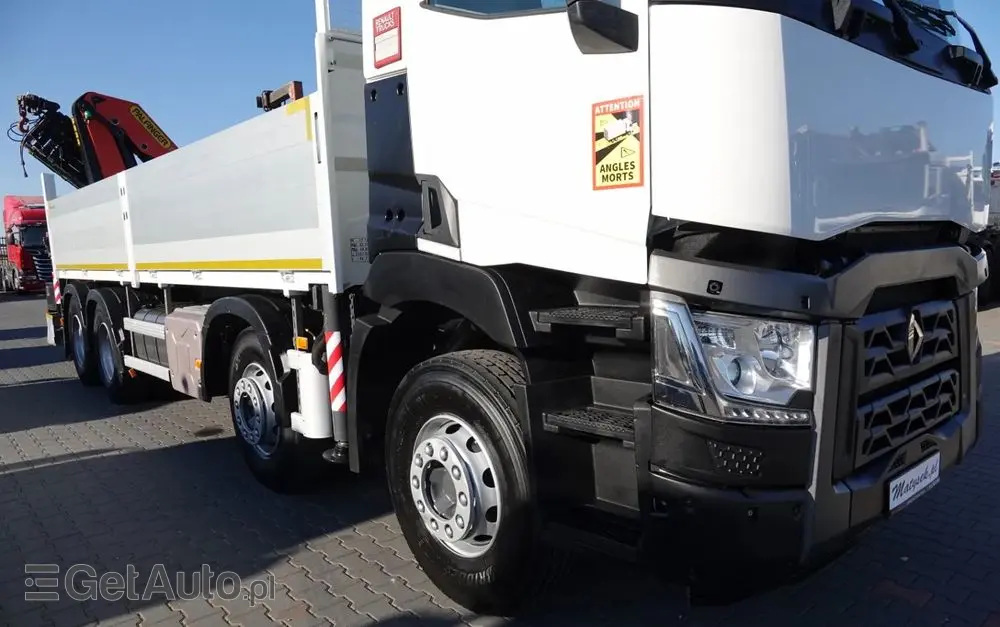 RENAULT C 430 / 8x4 / SKRZYNIOWY 7 M + HDS PALFINGER 33002 -wysów: 14,5 M / UDŹWIG 9800 KG / STEROWANIE RADIOWE / ROTATOR / EURO 6 