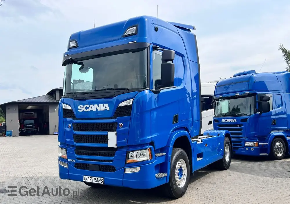 SCANIA R500 2020 cała na poduszce z hydrauliką z Niemiec kontrakt serwisowy ASO 