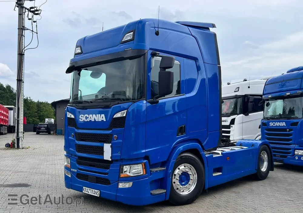 SCANIA R500 2020 cała na poduszce z hydrauliką z Niemiec kontrakt serwisowy ASO 