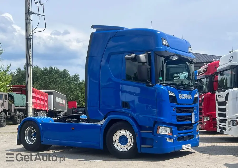 SCANIA R500 2020 cała na poduszce z hydrauliką z Niemiec kontrakt serwisowy ASO 