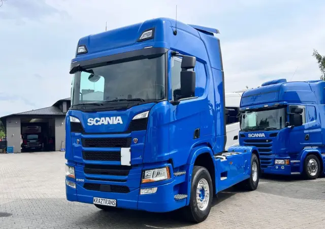 SCANIA R500 2020 cała na poduszce z hydrauliką z Niemiec kontrakt serwisowy ASO 
