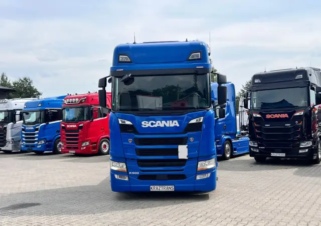 SCANIA R500 2020 cała na poduszce z hydrauliką z Niemiec kontrakt serwisowy ASO 