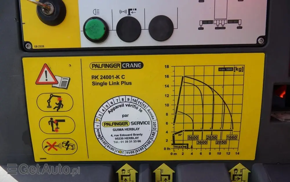 RENAULT C 430 / 8x4 / SKRZYNIOWY 7 M + HDS PALFINGER PK 24001-K C / WYSÓW 12,5M / STEROWANIE RADIOWE / WIDŁY / ROTATOR / SPROWADZONY 