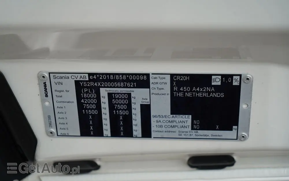 SCANIA R 450 / RETARDER / KLIMATYZACJA POSTOJOWA / PO ZŁOTYM KONTRAKCIE SERWISOWYM 