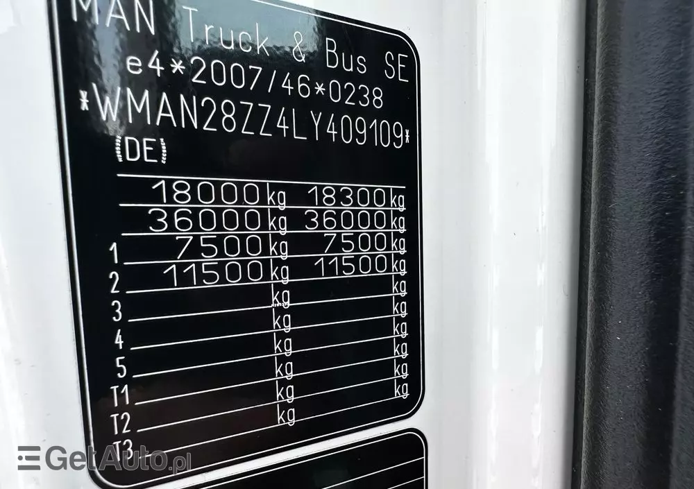 MAN TGM 18.320/E6/Automat/Sypialka/Klima/poduszka przód i tył/rama do zabudowy 