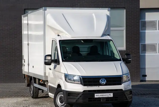 VOLKSWAGEN Crafter 177KM 8ep KONTENER + WINDA dHollandia 750kg + DRZWI BOCZNE 