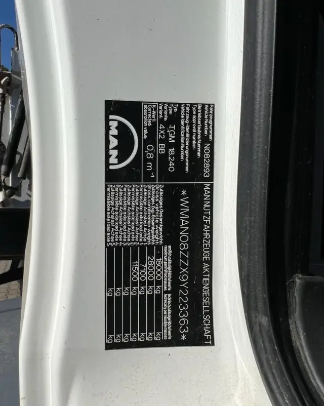 MAN 18.240 TGM wywrotka 3-str. MEILLER, z HDS HIAB 099, manual 