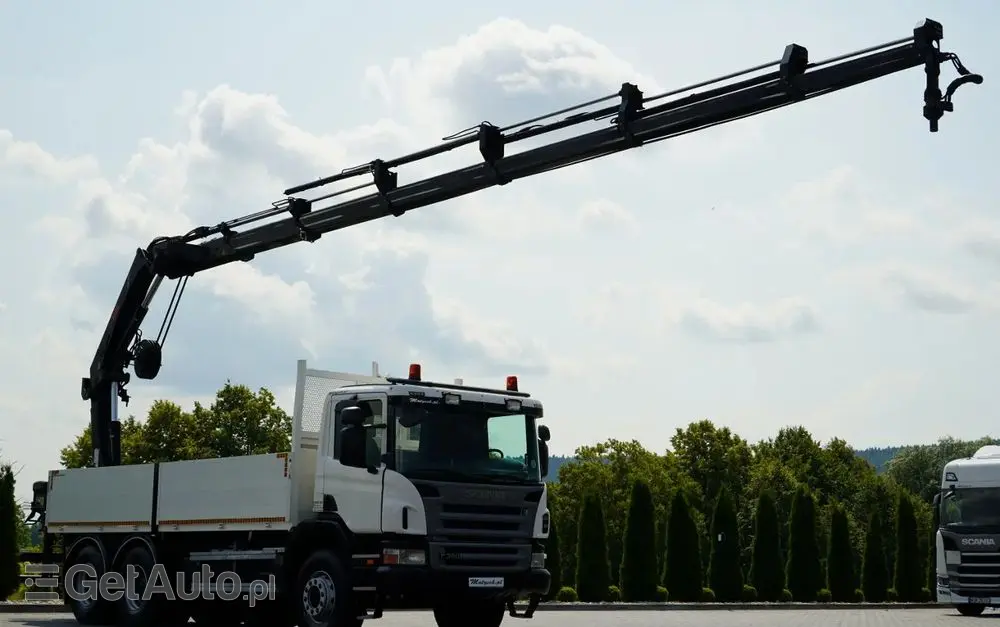 SCANIA P360 / 6X4 / SKRZYNIOWY 4.85 + HDS HIAB 211 E-6 HIDUO / UDŹWIG 7100KG / MAX WYSÓW 16.5 M / STEROWANIE RADIOWE 