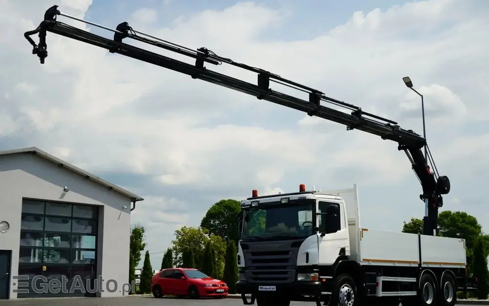 SCANIA P360 / 6X4 / SKRZYNIOWY 4.85 + HDS HIAB 211 E-6 HIDUO / UDŹWIG 7100KG / MAX WYSÓW 16.5 M / STEROWANIE RADIOWE 