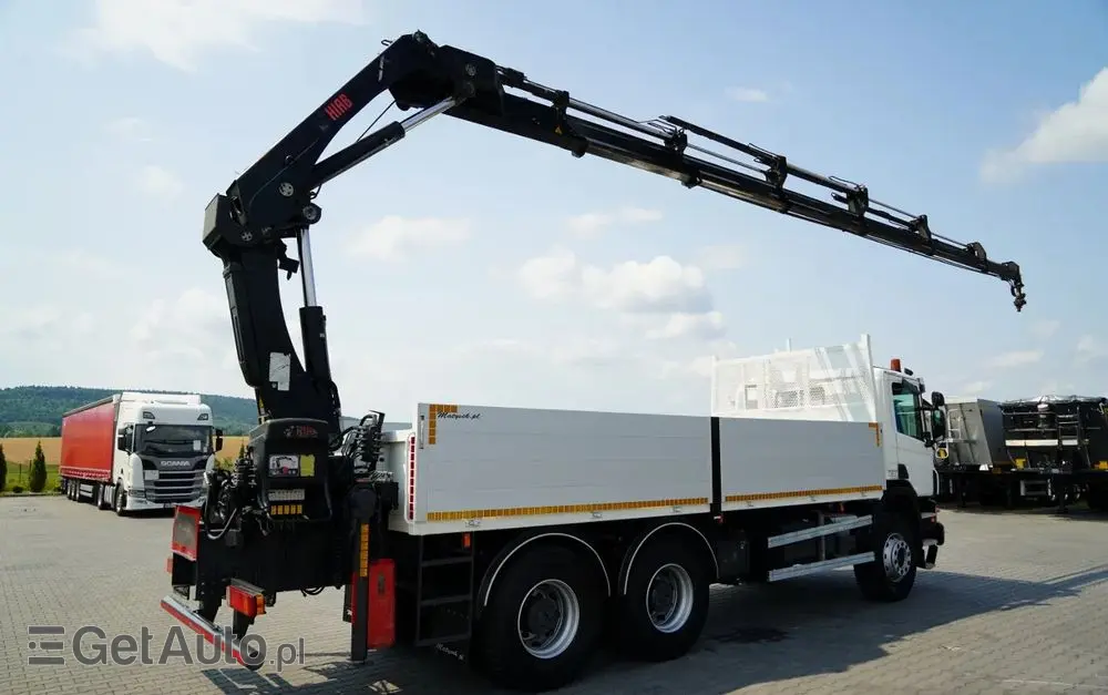 SCANIA P360 / 6X4 / SKRZYNIOWY 4.85 + HDS HIAB 211 E-6 HIDUO / UDŹWIG 7100KG / MAX WYSÓW 16.5 M / STEROWANIE RADIOWE 