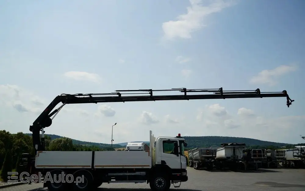 SCANIA P360 / 6X4 / SKRZYNIOWY 4.85 + HDS HIAB 211 E-6 HIDUO / UDŹWIG 7100KG / MAX WYSÓW 16.5 M / STEROWANIE RADIOWE 