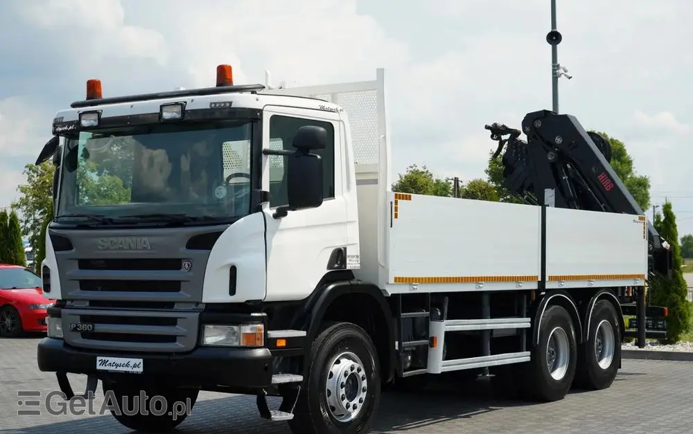 SCANIA P360 / 6X4 / SKRZYNIOWY 4.85 + HDS HIAB 211 E-6 HIDUO / UDŹWIG 7100KG / MAX WYSÓW 16.5 M / STEROWANIE RADIOWE 