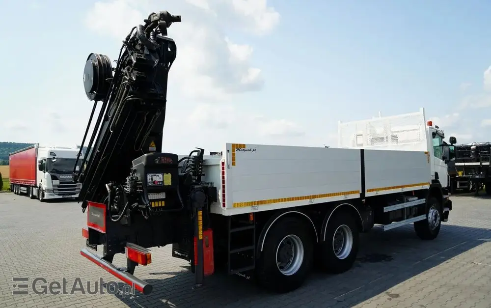 SCANIA P360 / 6X4 / SKRZYNIOWY 4.85 + HDS HIAB 211 E-6 HIDUO / UDŹWIG 7100KG / MAX WYSÓW 16.5 M / STEROWANIE RADIOWE 