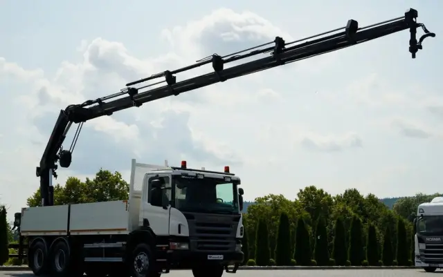 SCANIA P360 / 6X4 / SKRZYNIOWY 4.85 + HDS HIAB 211 E-6 HIDUO / UDŹWIG 7100KG / MAX WYSÓW 16.5 M / STEROWANIE RADIOWE 