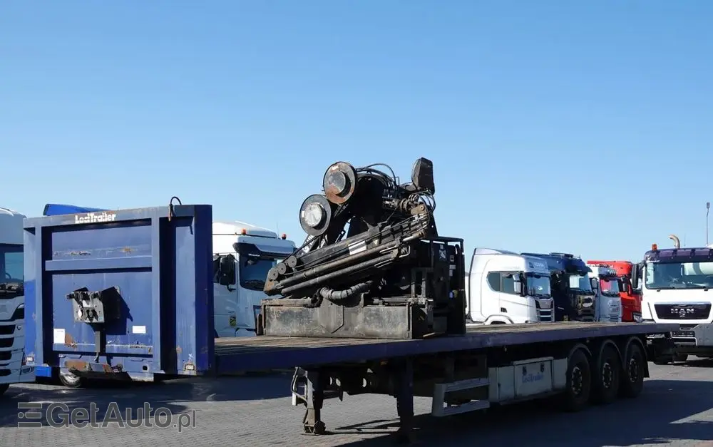 LECITRAILER NACZEPA PLATFORMA / + HDS HIAB 220 R F4- WYSÓW : 10 METRÓW 