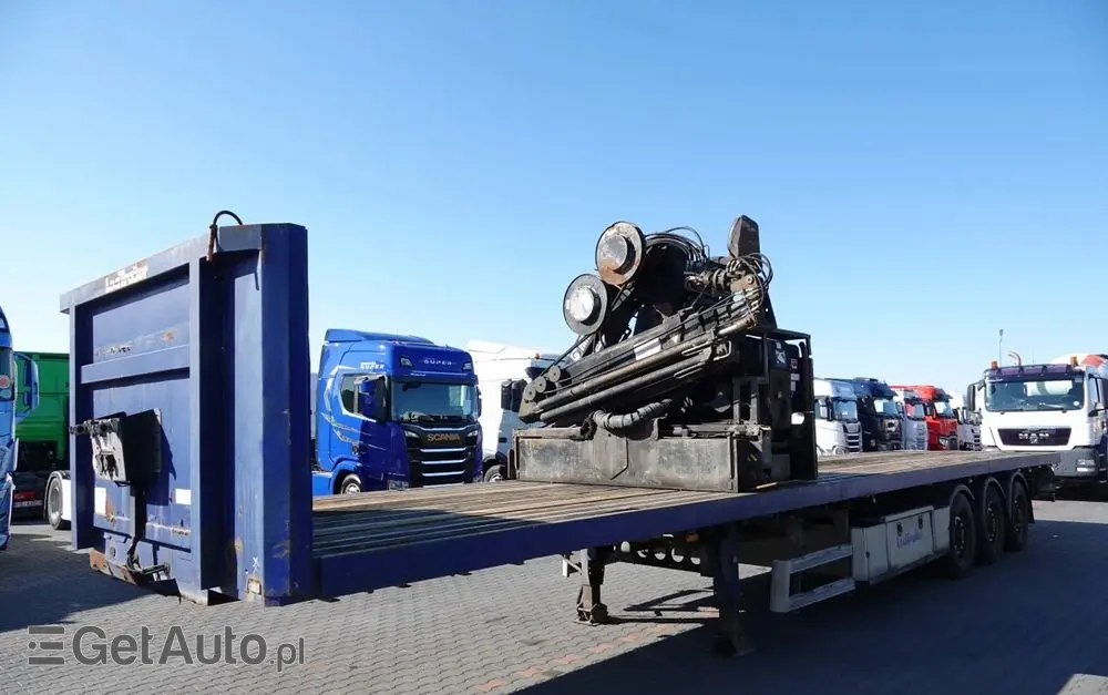 LECITRAILER NACZEPA PLATFORMA / + HDS HIAB 220 R F4- WYSÓW : 10 METRÓW 
