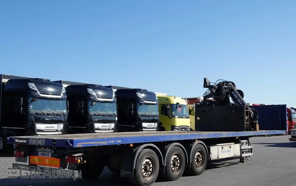 LECITRAILER NACZEPA PLATFORMA / + HDS HIAB 220 R F4- WYSÓW : 10 METRÓW 